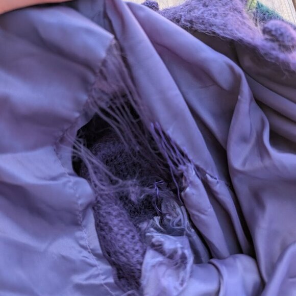 Vintage 1993 Susan Bristol Mohair Blend Floral Pattern Cardigan Size Large - Picture 2 of 11